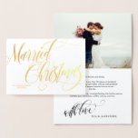 渦巻形の結婚結婚したChristmasの写真 箔カード<br><div class="desc">白いスタイリッシュ背景に結婚金ゴールド箔を付け実在て、ホリデーシーズンのサンキューカード。金結婚したの書道渦巻形のの台本にクリスマスと名結婚前と日付。白い背景に黒結婚色の感謝状を付けて、あなたの写真の1つをサンキューカードに追加する。</div>