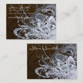 渦巻形の花模様チョコとラベンダー 名刺 (正面/裏面)