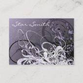 渦巻形の花模様紫 名刺 (裏面)