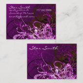 渦巻形の花模様- -深い紫 名刺 (正面/裏面)