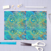 渦巻形の芸術的パターン（の模様が）あるティッシュペーパー 薄葉紙 (クラフト)