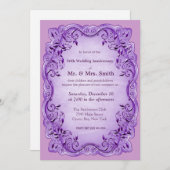 渦巻形の葉（紫） 招待状 (正面/裏面)