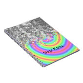 渦巻形の虹とフェイクグリッター ノートブック (右側)