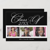 渦巻形のDelight 3写真の卒業発表 招待状 (正面/裏面)