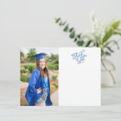 渦巻形のScript Thank You Graduation Photo Card サンキューカード (スタンド正面)