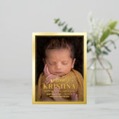 渦巻形のWelcome Foil Birth Announcementはがき 箔シーズンポストカード (立ち正面)