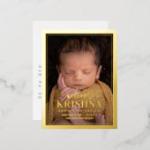 渦巻形のWelcome Foil Birth Announcementはがき 箔シーズンポストカード (正面/裏面)