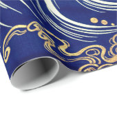 渦巻日本の波包み紙 ラッピングペーパー (ロールコーナー)