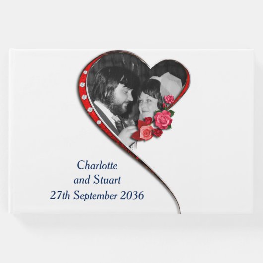 渦巻結婚ハート ゲストブック (正面)