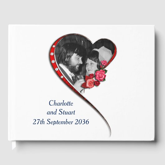 渦巻結婚ハート ゲストブック (正面)