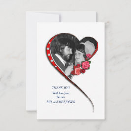 渦巻結婚ハート サンキューカード