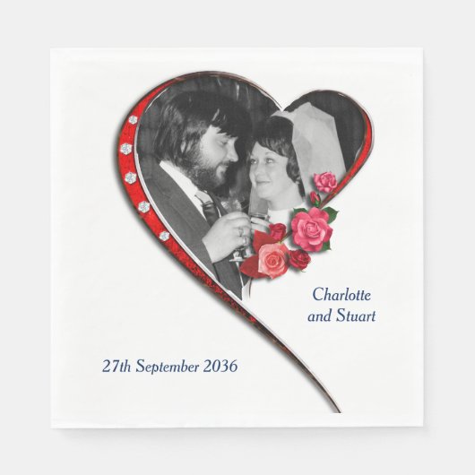 渦巻結婚ハート スタンダードランチョンナプキン (正面)