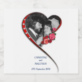 渦巻結婚ハート スパークリングワインラベル (シングルラベル)