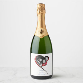 渦巻結婚ハート スパークリングワインラベル
