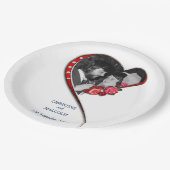 渦巻結婚ハート ペーパープレート (アングル)