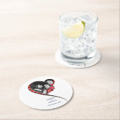 渦巻結婚ハート ラウンドペーパーコースター (インサイチュ)