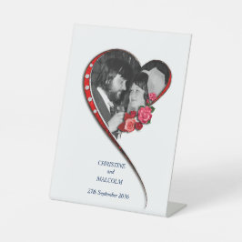 渦巻結婚ハート 台座サイン