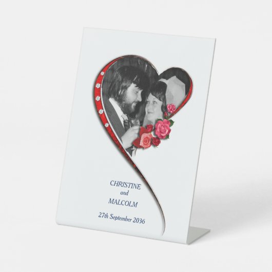 渦巻結婚ハート 台座サイン (正面)