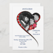 渦巻結婚ハート 招待状 (正面/裏面)