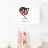 渦巻結婚ハート 横断幕 (インサイチュ)