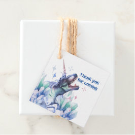 渦巻結晶 | Unicorn恐竜の神秘的なパーティー フェイバータグ