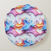 渦巻絵を描き模様 ラウンドクッション (裏面)