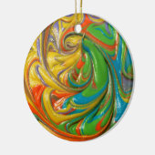 渦巻絵を描 セラミックオーナメント (左)