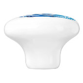 渦巻芸術的き模様の青コーヒーカップ セラミックノブ (側面)