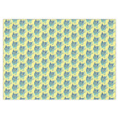 渦巻芸術的き模様の青コーヒーカップ テーブルクロス (正面(横))