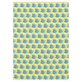 渦巻芸術的き模様の青コーヒーカップ テーブルクロス (正面)