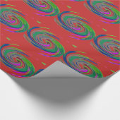 渦巻赤オレンジ ラッピングペーパー (角)