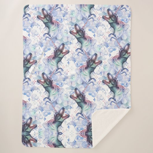 渦巻雲 | Mystical Unicorn角のある恐竜 シェルパブランケット (正面)