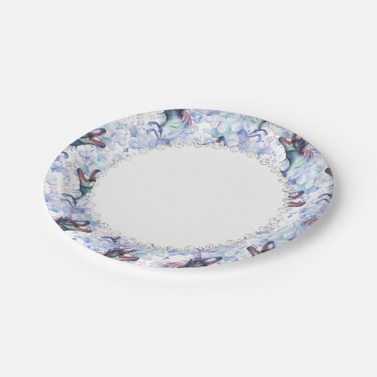 渦巻雲 | Mystical Unicorn角のある恐竜 ペーパープレート (アングル)