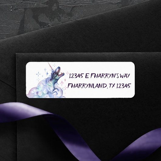 渦巻雲 | Mystical Unicorn角のある恐竜 ラベル