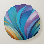 渦巻鮮やかき ラウンドクッション (裏面)