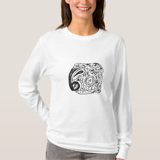 渦巻、ハートおよびペイズリー Tシャツ