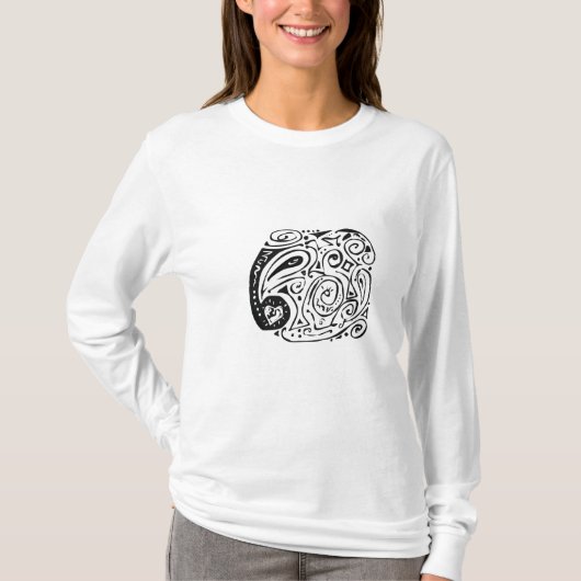 渦巻、ハートおよびペイズリー Tシャツ (正面)