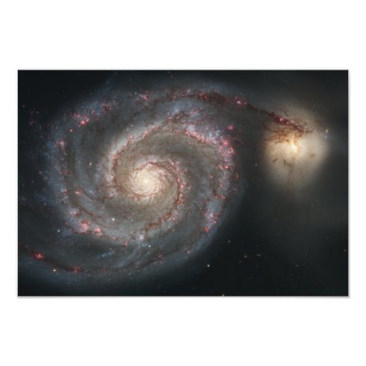 渦流銀河系(M51)とコンパニオン銀河系 フォトプリント            (正面)