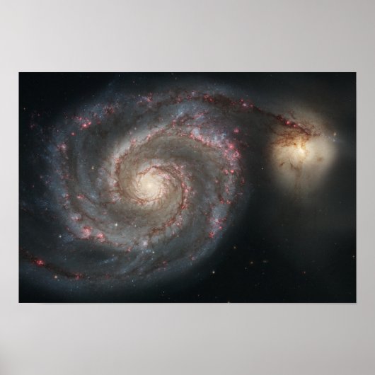 渦流銀河系(M51)とコンパニオン銀河系 ポスター (正面)