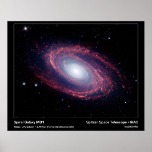 渦状銀河M81 - Spitzerの宇宙望遠鏡 ポスター