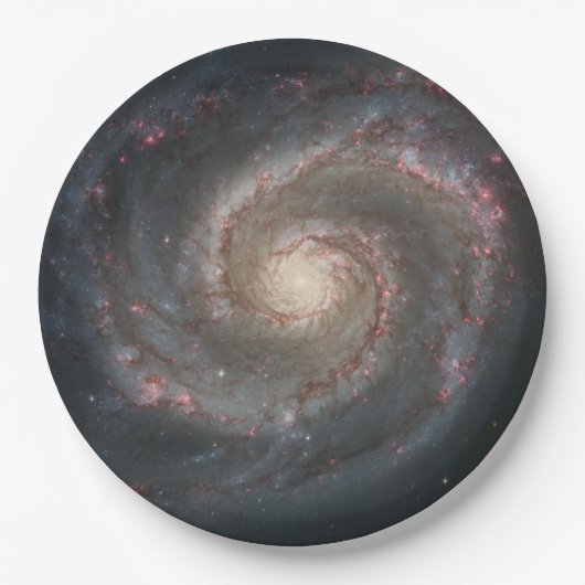 渦銀河系(宇宙)(宇宙)(メシエ51A) ペーパープレート (正面)