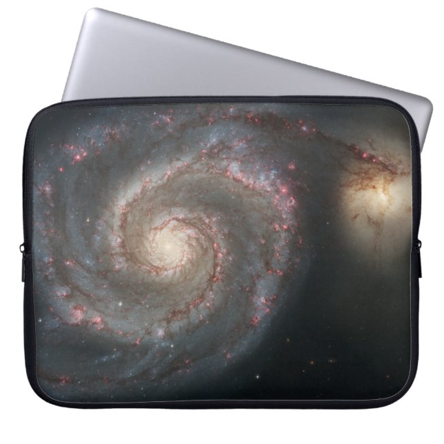 渦銀河系(宇宙)（宇宙）（メシエ51A） ラップトップスリーブ (正面)