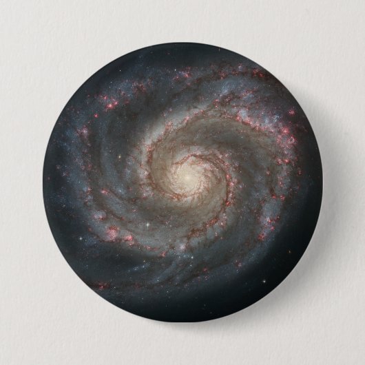 渦銀河系(宇宙)(宇宙)(メシエ51A) 缶バッジ (正面)