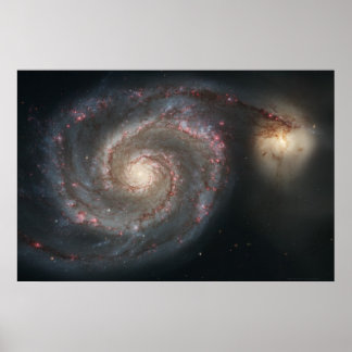 渦銀河系M51+コンパニオン銀河系36x24 (39x26) ポスター