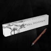 渦雲母 |ユニコーン角化された恐竜の先生 デスクネームプレート