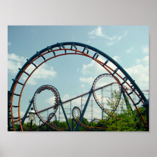 渦、ジェットコースター、KingsIslandの遊園地、 ポスター