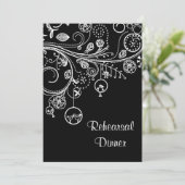 渦、鳥の白黒のリハ結婚ーサルディナー 招待状 (スタンド正面)