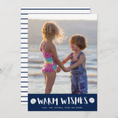 温かいお願いフロリダビーチファミリーフォトクリスマス シーズンカード (正面/裏面)