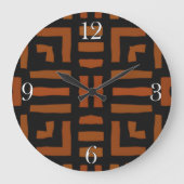 温かいアフリカの部族のアートワーク ラージ壁時計 (正面)
