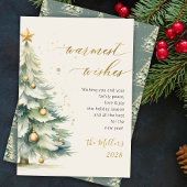 温かいウィッシュシックな金ゴールドスクリプトクリスマスツリー シーズンカード